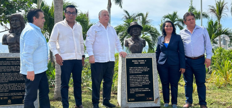 Develan bustos de Reina Isabel II, Stallone y María Elena Marqués