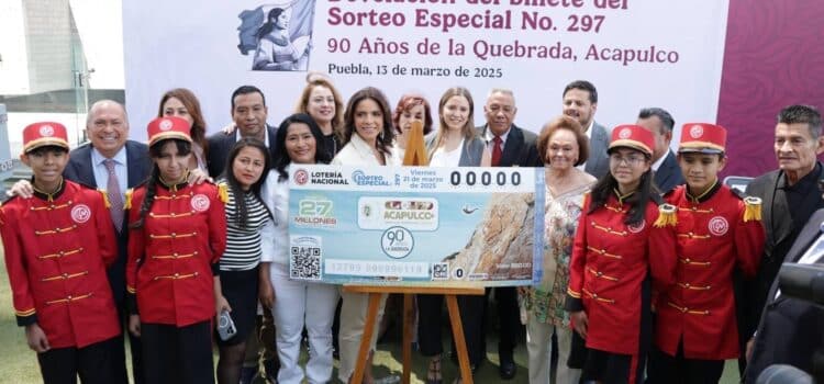 Presenta billete de lotería con imagen de La Quebrada