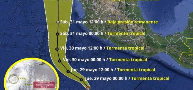 Se forma la depresión tropical Uno-E