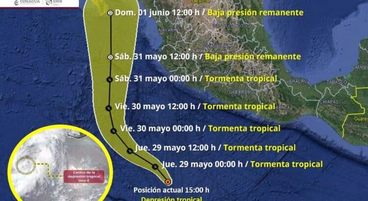 Se forma la depresión tropical Uno-E Se forma la depresión tropical Uno-E