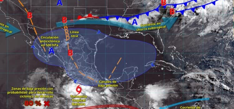 Tormenta tropical Bárbara dejará lluvias intensas en Guerrero