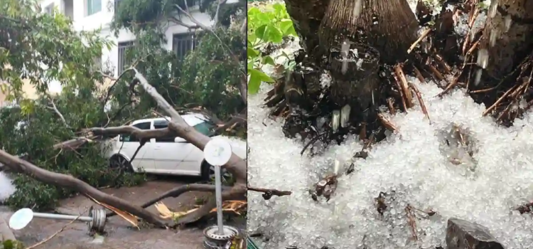 Una tromba con granizo azotó a Chilpancingo
